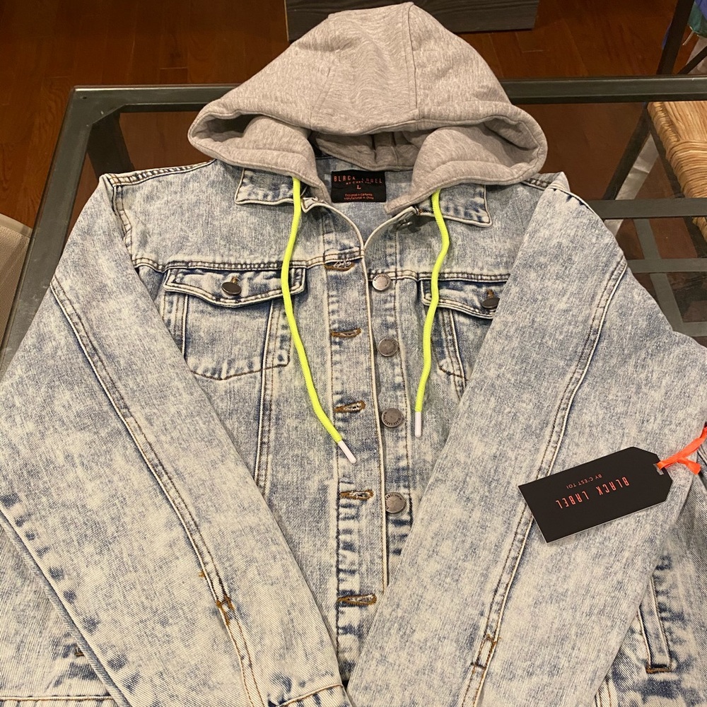 Black Label hooded jean jacket